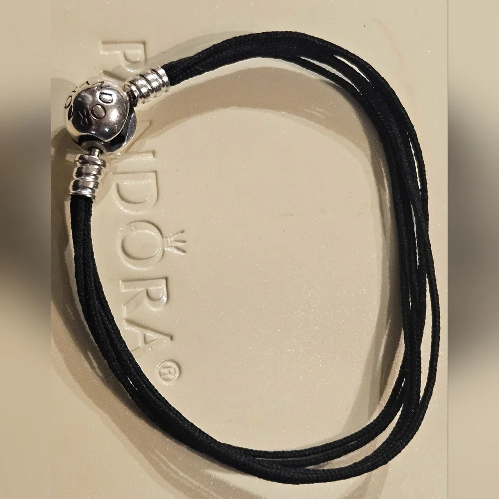 Pandora | Multi Cord Black and Silver Bracelet - Picture 5 of 6